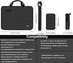 Laptop Case 15.6 Inch Briefcase Military-Grade Protection with Detachable Belt Bag, Compatible All Model of 15-16 Inch MacBook Pro and Most Popular 15.6 Inch Notebooks Chromebooks (Black)