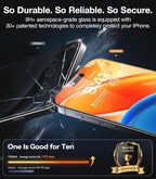 TORRAS Military-grade aerospace glass for iPhone 16 Screen Protector [9H＋Unbreakable from 12-foot Drop,Longest Durable],GlassGo X Glass for iPhone 16,2 Packs