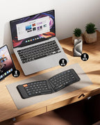 ProtoArc Ergonomic Foldable Keyboard, XK03 Split Folding Travel Bluetooth Keyboard, Ultra Slim, Portable for iPad, iPhone, Tablet, Laptop, PC