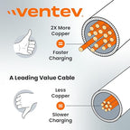 Ventev Helix 14 in Expandable iPhone Cable | Fast Charging USB-A to Lightning Cable | Coiled MFi Certified iPhone Charger Cord | No Tangle Cord, Conveniently Crafted for The Car iPhone, Gray