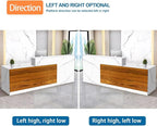 Reception Desk with Counter Modern Checkout Counter with Lockable Drawer Keyboard Tray Receptionist Desk for Office Salon Reception Table N Left 71inch/180cm