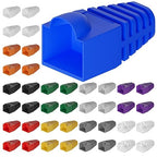 CableGeeker 100-Pack Cat6 / Cat5e RJ45 Strain Relief Boots, RJ45 Boot, Cat 6 Boot, Cat6 Ethernet Boots, Suitable for 6.5mm(0.26in) Ethernet Cables (Round-Press Multicolor)