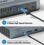 Acer Thunderbolt 4 Dock, 16 in 1 Quad Monitor DisplayLink Docking Station 40Gbps with 8K Display, 10Gbps Data Ports, 160W Power, 2.5G Ethernet, SD 4.0 Card Reader USB C Hub for MacBook, PC, Laptop