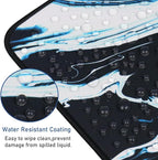 Gaming Mouse Pad with Stitched Edges, Durable Non-Slip Natural Rubber Base, Waterproof Computer Keyboard Pad Mat for Esports Pros/Gamer/Desktop/Office/Home - Marble Cyan