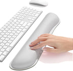 Dapesuom Enlarge Keyboard Wrist Rest, Cute Memory Foam Keyboard Wrist Cushion for Computer Desk Mats Support, Typing Pain Relief Ergonomic Mouse Pad Rests with Non-Slip Base for Gaming, Laptop, Gray