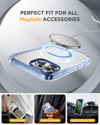 Miracase Magnetic for iPhone 16 Pro Case Full-Body Phone with Built-in Glass Screen Protector, [Compatible with MagSafe] Military Drop Proof 16 Pro Cover Bumper 6.3 inch, Clear Blue