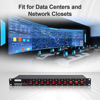 10-Outlet 1U Horizontal PDU Rack Mount Power Strip - Surge Protector,100-240V/15A/1800 Joules,for Network Servers,Power Conditioner with 10 Individual Switches and 6 ft Power Cord