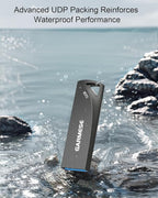 32GB USB 3.0 Flash Drive, 5-Pack Waterproof Metal USB Memory Stick, Slim Thumb Drive Portable Pen Drive with Keychain Hole Stylish Jump Drive for Computer/Car/Smart TV