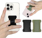 Universal Phone Grip for Smartphones - Phone Holder for Hand for Back of Phone - Wireless Charging Compatible (Black Green) - 2Pack