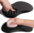 Ergonomic Joint Wrist Support Mouse Pad with Memory Foam Cushion Massage Bump, Carpal Tunnel Pain Relief Mousepad Slope Design for Wrist Rest, 11.8x7.9 in, Black