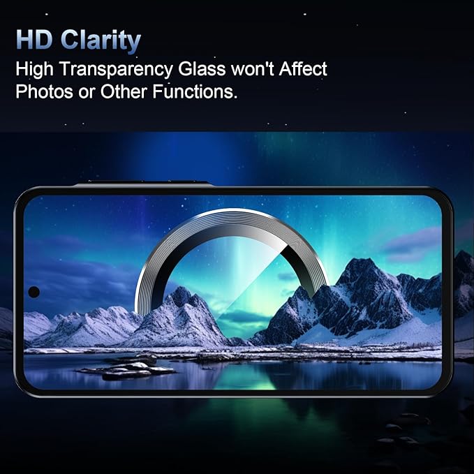 Korecase for Galaxy S25 Camera Lens Protector, 9H Tempered Glass Anti Scratch Camera Screen Protector Shockproof Film Shcokproof Metal Ring Lens Protecor for Galaxy S25,Black