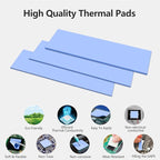 UCEC 30PCS Silicone Thermal Pads GPU, Reusable CPU Thermal Pad GPU Thermal Pads SSD Thermal Pad, Conductive Heatsink 0.5/1.5/ 1mm Thermal Pad for Chip LED IC Heat Conduction, Blue