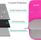 MOSISO Laptop Case 13.3 inch, 13-13.3 inch Laptop Sleeve Compatible with MacBook Air/Pro 13 / Pro 14, HP Dell ASUS Lenovo Notebook, Polyester Vertical Computer Sleeve Bag with Pocket, Bright Rose