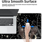 Galdas Gaming Mouse Pad XXL XL Large Long Extended Big Mousepad Non-Slip Rubber Keyboard Desk Pad with Stitched Edges for Laptop Home Office (31.5x11.8x0.08 Inch) … (Black Moon)