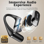 Open Ear Headphones,Over Ear Earbuds with Ergonomic Earhook,Bluetooth Headphones 5.4 with Smart Digital Display,40H Playtime,IPX6 Waterproof,Touch Control Operate Fit Cycling,Running,Workout(Black)