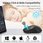 Wireless Mouse for Laptop, PC, Chromebook, Mac, MacBook, Silent Wireless Mouse with USB Nano Receiver, Side Button, 2400 DPI, Anti Slip Roller, 6 Button Ergonomics Cordless Computer Mice - Black