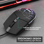 mafiti RK101 Computer Keyboard Mouse Combo Wired, RGB Backlit USB Keyboard for PC Mac Laptop Desktop, Gaming Office
