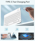 CHESONA Keyboard Case for iPad (A16) 11th/10th Generation (2025/2022), Detachable Wireless Keyboard, Stand Folio Keyboard Cover with Pencil Holder, Thin & Light (Blue)