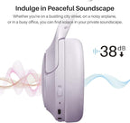 TOZO HT2 Hybrid Active Noise Cancelling Headphones, Wireless Over Ear Bluetooth Headset, 60H Playtime, Hi-Res Audio Custom EQ via App Deep Bass Comfort Fit Ear Cups, for Home Office Travel Purple