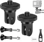 NEEWER Action Camera Tripod Mount Adapter with 1/4"-20 Screw Aluminum Alloy Accessories Compatible with Insta360 X5 X4 X3 GoPro Hero 13 12 DJI Osmo Action 5 Pro 4 3 AKASO APEMAN, GP-81