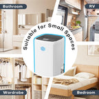 Dehumidifier,TABYIK 38OZ,Small,Quiet, Energy-Saving Dehumidifier with Auto Shut Off, for Bathrooms, Closets, and RVs