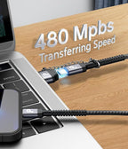 USB C Cable 10FT, 2Pack USBA to USBC Charger Cable, USBC to USB-C Cable, Type C Fast Charging Nylon Braided Cord for iPhone 16/15/Plus/Pro Max/Samsung/LG, with Type C Female to USB A Male Adapter