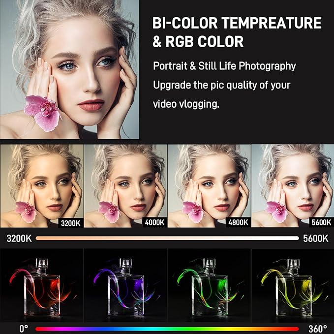 GVM 800D RGB LED Video Light, 2026 Upgraded Panel Light with Optical Lens & 6X Brighter (19500 Lux/0.5m), 3200K-5600K Bi-Color, 20 Scene Modes & CRI97+, Studio Lights, Photography Lighting, 3-Packs