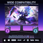 Computer Speakers,RGB PC Speakers, USB Powered 3.5mm Aux Speaker for Desktop, PC, Laptop, Tablet - Small Computer Speakers | Clear Sound & 7-Color Dynamic Lighting