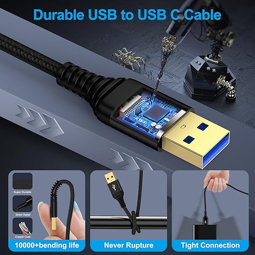 USB to USB Cable, 2 Pack 10 FT USB-A to USB-A Male to Male USBCable Double End USB3.0 Cable A to A Data Transfer Cord for Laptop Cooling Pad,Soundbar,Monitor,TV,KVM,DVD Player,Hard Drive Enclosures