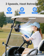 Koonie 10000mAh Battery Operated Misting Fan with Clip, Portable 8'' Mist Fan for Desk with Max. 48 Hours Runtime, 3Speeds, 2 Spray Modes, 200ML Tank for Golf Cart Home Office Travel Camping Stroller