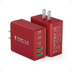 2Pack USB C Fast Charger Block, 50W 5-Port Type C Wall Charger Brick, Multiport Charging Plug Power Adapter Brick Cube for iPhone 16/15/14/13/12, Pad Mini/Pro, Galaxy S23 S22