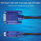 PASOW VGA to VGA Monitor Cable HD15 Male to Male for TV Computer Projector (30 Feet)