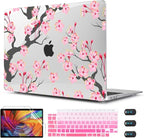 CISSOOK Hard Shell Case for MacBook Air 13 Inch A2337 M1 A1932 A2179 2021 2020 2019 2018 Released, Cherry Floral Beauty Cover with Keyboard Cover + Screen Protector for 2021 Air 13-Cherry Blossoms