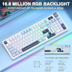 AULA S98 Pro Wireless Mechanical Keyboard,Smart Screen & Knob,Tri-Mode BT5.0/USB-C/2.4GHz Creamy Keyboard,Pre-lubed Linear Switches,Hot Swappable RGB Backlit Computer Gaming Keyboards