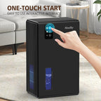 NineSky Dehumidifiers for Home, 95 OZ Water Tank, (1000 sq.ft) Dehumidifiers for Bathroom Bedroom Basement with Auto Shut Off,7 Colors LED Light(Black)