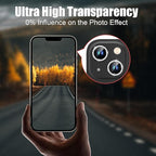 AGVEE 3+3 6 Pack for iPhone 15/15 Plus, Bling Diamond & Glitter Metal Ring 9H Tempered HD Glass Camera Protector Cover Film