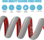 Floor Cord Cover Cavity 0.8"x0.37" Self Adhesive Cord Hider, 3.3FT Low Profile Cable Management, Extension Strip Protector for Wires, Prevent Cable Trips for Offices, Gyms, Exhibitions (Gray Wood