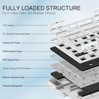 Redragon K728 PRO SE 80% 87 Keys Wireless Gasket RGB Gaming Keyboard, 3-Mode Anime Mechanical Keyboard w/Hot-Swap South-Facing LED Socket, 5-Layer Noise Dampening, Custom Hi-Fi Linear Switch