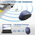 E-YOOSO Wireless Mouse for Laptop, Portable Optical Computer Mouse, 6 Buttons, Cordless 2.4GHz with USB Receiver, 5-Level 4800 DPI, 18 Months Battery Life, for PC, Chromebook, Windows, Mac(Blue)