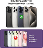 Magnetic for iPhone 15 Pro Max Case [Compatible with MagSafe][Built-in Camera Lens Protector] Slim Soft Silicone Bumper Shockproof Metallic Luster Phone Case (Burgundy)