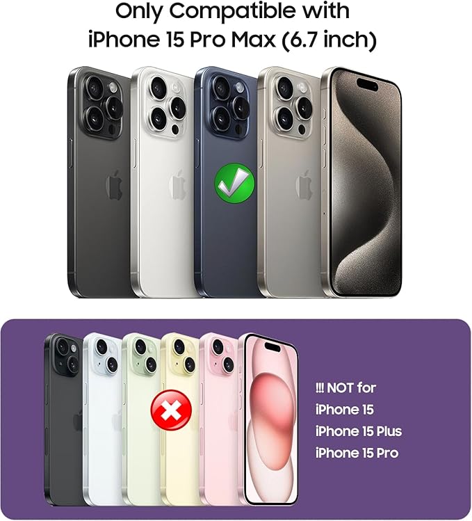 Magnetic for iPhone 15 Pro Max Case [Compatible with MagSafe][Built-in Camera Lens Protector] Slim Soft Silicone Bumper Shockproof Metallic Luster Phone Case (Burgundy)