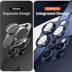 Camera Lens Protector for iPhone 16 Pro Max/16 Pro/iPhone 15 Pro Max/15 Pro/iPhone 14 Pro Max/14 Pro, Aluminum Alloy Sapphire Glass Camera Screen Cover, Case Friendly- Blue Titanium