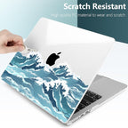 TWOLSKOO Compatible with M4 MacBook Air 15 inch Case 2025-2023 Released Model M4 A3241 M3 A3114 M2 A2941, Plastic Hard Shell & Screen Protector & Keyboard Cover & Trackpad Film, Ocean