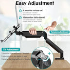 MOUNT PRO Laptop Arm Mount for Desk, 2 in 1 Function Monitor Laptop Stand, Fits Max 17" Notebook and 32" Computer Screen, Aluminum Single Monitor Holder with Adjustable Tray, Holds up to 19.8lbs