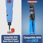 Everest 90° Angled RJ45 Cat6 Keystone Jacks 10-Pack in Orange - Slim Profile Female RJ45 Connectors - Cat 6 Keystone Jack - Compatible with 90° Angled Speed Termination Tool - easyJACK (B094WB91H3)