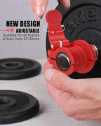 Pro Barbell Clips 1 inch Barbell Clamps 0.9-1.18inch Quick Release Weight Clips for Bars Multi-Size Adjustable Olympic Barbell Clamps
