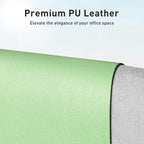 Aothia Leather Desk Pad Protector, Mouse Pad, Office Desk Mat, Non-Slip PU Leather Desk Blotter, Laptop Desk Pad, Waterproof Desk Writing Pad for Office and Home (36" x 17", Foam Green)