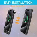 Battery Case for iPhone 15 Pro Max, Full Encircle 12000mAh Capacity Rechargeable Portable Charger Case Extended Battery Pack for iPhone 15 Pro Max(6.7 inch) Wireless Charging Case with Carplay-Black