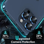 YWXTW CameraLens Protector,[1 Step Installation Tray] Tempered Glass Screen Metal Individual Cover Accessories Case Friendly (Blue Titanium) (iPhone 15 Pro/15 Pro Max)