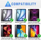 Nillkin iPad Air 13 inch Case Keyboard (M3,2025/M2,2024), Slide Camera Cover, iPad Pro 12.9 Protective Case with 7 Colors Backlit Wireless Detachable Keyboard, Trackpad and Pencil Holder